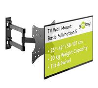 goobay Support TV Mural Orientable 23-42 Pouces 90° Inclinable VESA 200x200 Jusqu'à 20 kg - Orientation Totale S - 49715