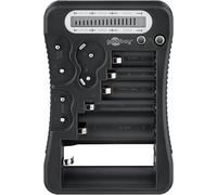 goobay Testeur de piles avec écran LCD, piles rechargeables et piles bouton, testeur de piles LCD, testeur de piles et piles rechargeables/AA, AAA, 9 V, C, D, CR2032, 72511