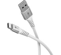 goobay USB-A vers USB-C 15 W / 2 m/Câble textile flexible/Câble de charge de 480 Mbits USB C/Super doux/Samsung, Xiaomi, Google, Nothing Phone Câble USB A vers C/Câble textile/Blanc / 74531