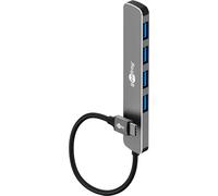goobay USB C 3.2 - USB A 3.2 / connecteur USB-C vers 4x USB-A, hub compact pour ordinateur portable, tablette, smartphone, débits SuperSpeed jusqu’à 5 Gbit/s, compatible avec Windows/Linux/macOS-79157