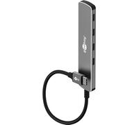 goobay USB C 3.2 - USB A 3.2 / connecteur USB-C vers 4xUSB-C, hub Compact pour Ordinateur Portable, Tablette, Smartphone, débits SuperSpeed Jusqu’à 5 Gbit/s, Compatible avec Windows/Linux/macOS-79160