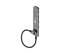 goobay USB C 3.2 - USB A 3.2 / connecteur USB-C vers 4xUSB-C, hub Compact pour Ordinateur Portable, Tablette, Smartphone, débits SuperSpeed Jusqu’à 5 Gbit/s, Compatible avec Windows/Linux/macOS-79160