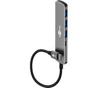 goobay USB C 3.2 - USB A 3.2 / USB-C vers 1xUSB-C/3xUSB-A, hub pour Ordinateur Portable, Tablette, Smartphone, taux de Transfert SuperSpeed jusqu'à 5 Gbit/s, Compatible avec Windows/Linux/macOS-79158