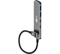 goobay USB C 3.2 - USB A 3.2 / USB-C vers 2xUSB-C/2xUSB-A, hub pour Ordinateurs Portables, tablettes, Smartphones, taux de Transfert jusqu'à 5 Gbit/s, Compatible avec Windows/Linux/macOS - 79159