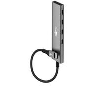 goobay USB-C 4 Port Slim Hub - 4X C (USB 3.2), SuperSpeed 5Gbit/s, boîtier en Aluminium, Compatible avec MacBook, iPhone, Android, SSD, Windows/macOS/Linux, 76564