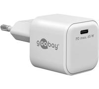 goobay USB C PD Chargeur Rapide (65W) / Quick Charger/Chargeur USB C pour Samsung, iPhone, iPad, MacBook Adaptateur de Charge pour Prise de Courant/Alimentation pour câble de Charge/Blanc 65370