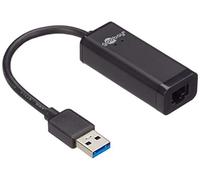 goobay Wentronic Convertisseur de réseau USB 3.0 Gigabit Ethernet Noir 0,1 m - pour connecter Un PCMAC avec Port USB à Un réseau Ethernet (39038)