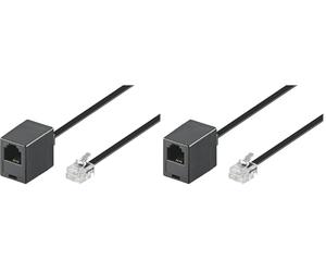 goobay Wentronic Rallonge modulaire 4 broches Fiche RJ11 vers prise RJ11 15 m Noir (Import Allemagne) (Lot de 2)