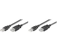 goobay Wentronic Rallonge USB 2.0 Fiche A/Prise A 3m Noir (Import Allemagne) (Lot de 2)