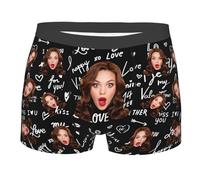 GOOBRRL Caleçon à Visage Personnalisé pour Homme sous-Vêtement Boxer avec Photo Caleçon Funny avec Visage de Femme Anniversaire Saint-Valentin Caleçon Cadeau pour Petit-Copain Mari Him,Style 20