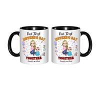 GOOBRRL Mug personnalisé « Our First Mother's Day Together » - Tasse à café personnalisée pour maman - Portrait de nouveau-né - Tasse à café Happy 1st Mother's Day First Time Moms - Tasse à café en