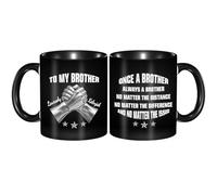GOOBRRL Tasse à café personnalisée avec nom personnalisé « Once A Brother Always A Brothers » - Tasse à café amusante pour homme, frère, sœur, amis, fête des pères, anniversaire, Noël, 02