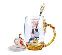 GOOBRRL Tasse à thé personnalisée en verre pour mère et fille avec nom personnalisé pour la fête des mères, inscription « First Our Mother Forever Our Friend » - Cadeau pour maman, grand-mère