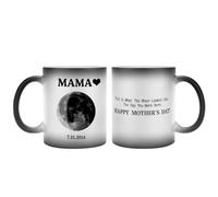 GOOBRRL Tasse personnalisée avec phases de lune pour maman - Tasse à café personnalisée pour la fête des mères - Tasse à changement de couleur avec inscription « What The Moon Looked Like The Day You
