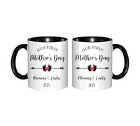 GOOBRRL Tasse personnalisée « Our First Mother's Day Together » avec nom personnalisé pour nouveau-né tasse à café Happy 1st Mother's Day New Mommy Coffee Cup First Time Mom Tasse en céramique Cadeau