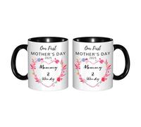 GOOBRRL Tasse personnalisée « Our First Mother's Day Together » - Nom personnalisé - Tasse à café pour nouveau-né - Happy 1st Mother's Day New Mommy Coffee Cup First Time Mom - Tasse en céramique