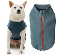Gooby Chandail en Microfibre Polaire à Fermeture éclair pour Chien, Turquoise, Taille S, Veste Chaude en Microfibre Double Couche sans Anneau pour Laisse - Pull d'hiver pour Chiens de Petite et