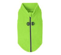 Gooby Chandail en Polaire à Fermeture éclair pour Chien, à Enfiler - Pull Chaud en Polaire avec Anneau de Laisse Double en D - pour Chiens de Petite et Moyenne Taille - Citron Vert, Taille L