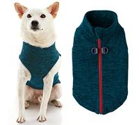 Gooby Chandail en Polaire à Fermeture éclair pour Chien, à Enfiler - Pull en Polaire avec Anneau de Laisse Double en D - pour Chiens de Petite et Moyenne Taille - Turquoise délavé, Taille XL