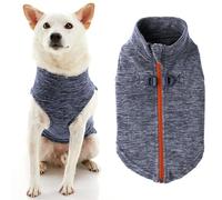 Gooby Chandail en Polaire à Fermeture éclair pour Chien, à Enfiler - Pull en Polaire avec Anneau de Laisse Double en D - pour Chiens de Petite et Moyenne Taille - Gris délavé, Taille XS