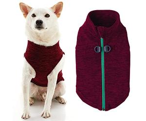 Gooby Chandail en Polaire à Fermeture éclair pour Chien, à Enfiler - Pull en Polaire avec Anneau de Laisse Double en D - pour Chiens de Petite et Moyenne Taille - Fuchsia délavé, Taille L