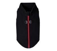 Gooby Chandail en Polaire à Fermeture éclair pour Chien - Pull Chaud en Polaire avec Anneau de Laisse Double en D - Pull d'hiver pour Chiens de Petite et Moyenne Taille - Noir, Taille L