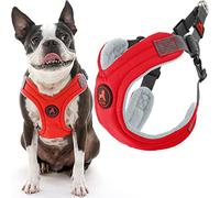 Gooby Escape Free Harnais en Mousse à mémoire de Forme avec Quatre Points de réglage pour Chiens de Taille Moyenne et Petite, sans Traction, à Enfiler, Parfait pour Les déplacements, Rouge, Taille L