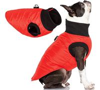 Gooby G21 Veste bomber pour chien - Rouge, taille XS - Chandail d'hiver imperméable à fermeture éclair pour chiens de petite et moyenne taille avec double anneau en D - Vêtements chauds et coupe-vent pour chiens de petite et moyenne taille