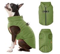 Gooby Gilet bouffant - Coupe-vent ultra fin à fermeture éclair avec double anneau en D - Vert - Taille L