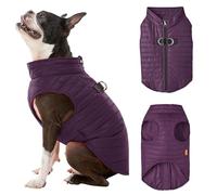 Gooby Gilet bouffant - Raisin, taille XS - Coupe-vent ultra fin à fermeture éclair avec double anneau en D - Manteau résistant à l'eau pour chiens de petite taille