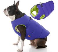 Gooby - Veste rembourrée Solide pour Chien avec Fermeture éclair et Anneau de Laisse, Violet Solide, Taille M