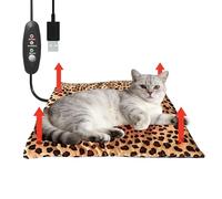 GooCare Tapis chauffant USB pour chat et petit chien, 5 V sûr avec 3 températures, lavable à la main, pour intérieur et extérieur, alimenté par batterie externe (imprimé léopard)