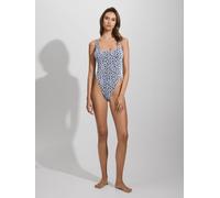 Good American Good American Blue Print Good American Always Fits Textured Leopard Print Swimsuit
