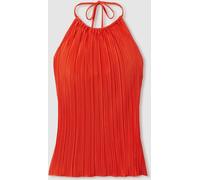 Good American Good American Red Good American Plisse Halter-Neck Beach Cover-Up Top