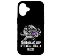 Good Book and a Cup of Tea Reading Worm Littérature Coque pour iPhone 16