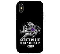 Good Book and a Cup of Tea Reading Worm Littérature Coque pour iPhone X/XS