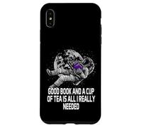 Good Book and a Cup of Tea Reading Worm Littérature Coque pour iPhone XS Max