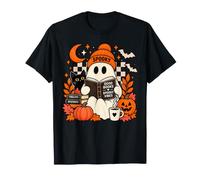 Good Books Spooky Vibes Lecteur de fantômes avec Chat et citrouilles T-Shirt