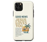 Good Christian News Jesus Loves You Verse de la Bible Jean Coque pour iPhone 11 Pro