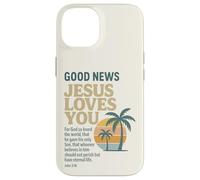 Good Christian News Jesus Loves You Verse de la Bible Jean Coque pour iPhone 14