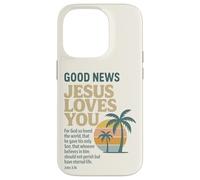 Good Christian News Jesus Loves You Verse de la Bible Jean Coque pour iPhone 14 Pro