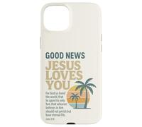 Good Christian News Jesus Loves You Verse de la Bible Jean Coque pour iPhone 15 Plus