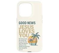 Good Christian News Jesus Loves You Verse de la Bible Jean Coque pour iPhone 15 Pro