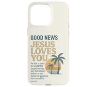Good Christian News Jesus Loves You Verse de la Bible Jean Coque pour iPhone 15 Pro Max