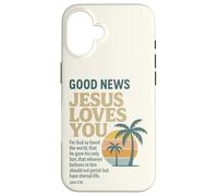 Good Christian News Jesus Loves You Verse de la Bible Jean Coque pour iPhone 16