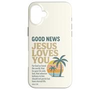 Good Christian News Jesus Loves You Verse de la Bible Jean Coque pour iPhone 16 Plus
