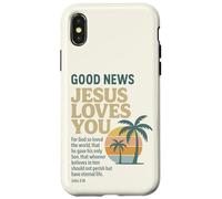 Good Christian News Jesus Loves You Verse de la Bible Jean Coque pour iPhone X/XS