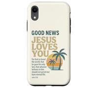 Good Christian News Jesus Loves You Verse de la Bible Jean Coque pour iPhone XR