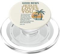 Good Christian News Jesus Loves You Verse de la Bible Jean PopSockets PopGrip pour MagSafe