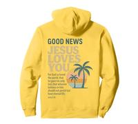 Good Christian News Jesus Loves You Verse de la Bible Jean Sweat à Capuche